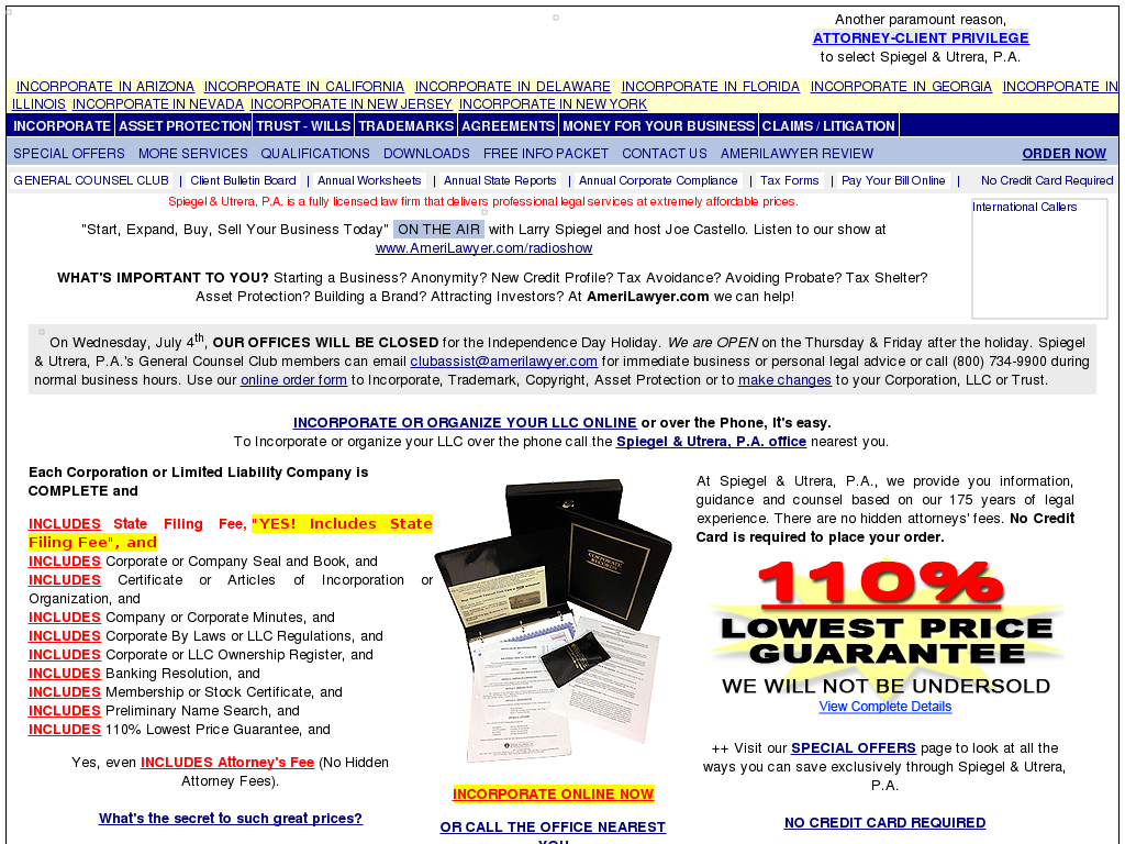 website screenshot