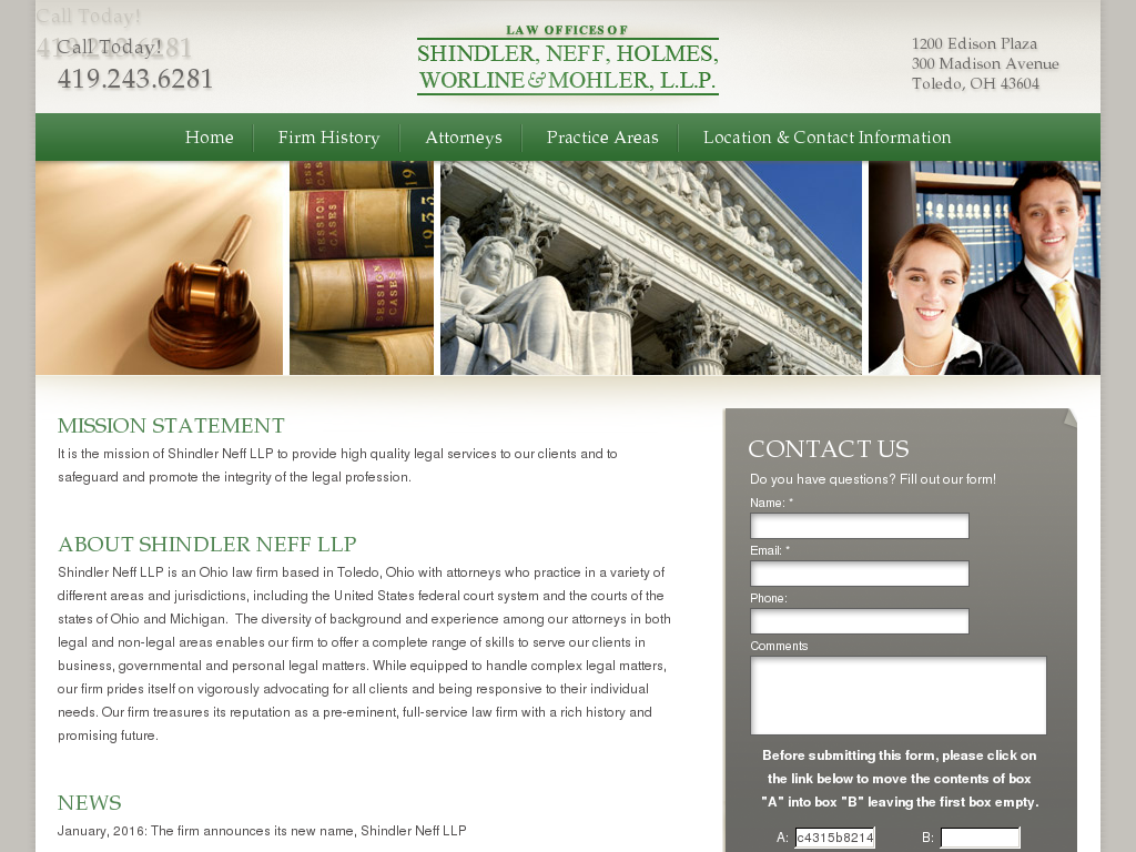 website screenshot