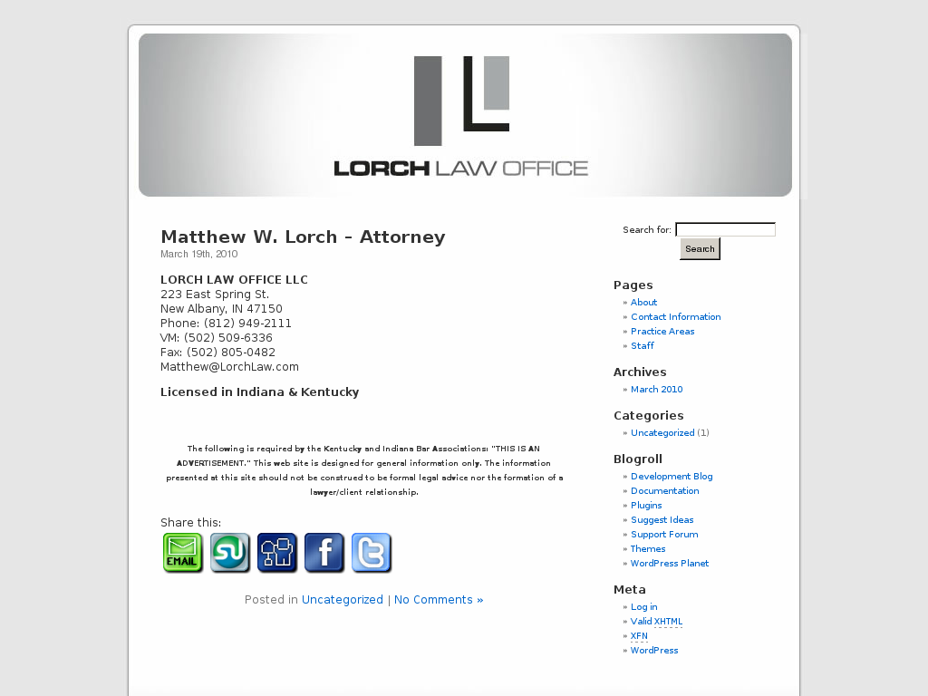 website screenshot