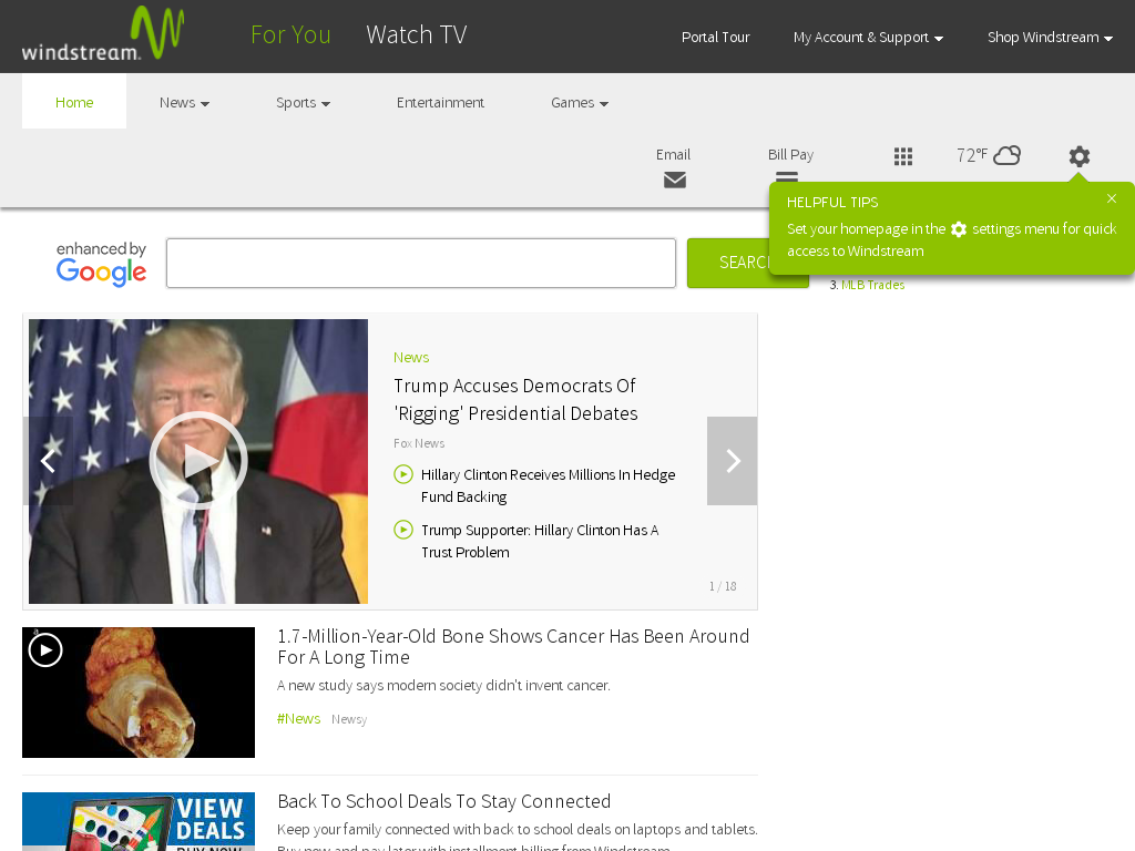 website screenshot