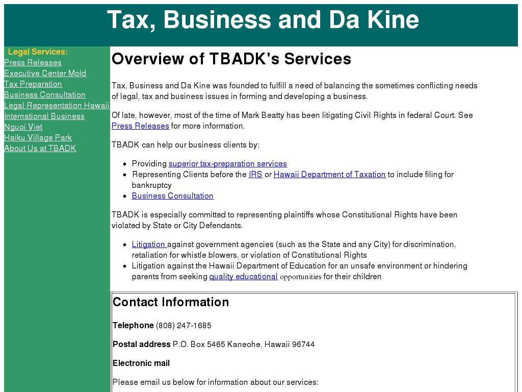 website screenshot