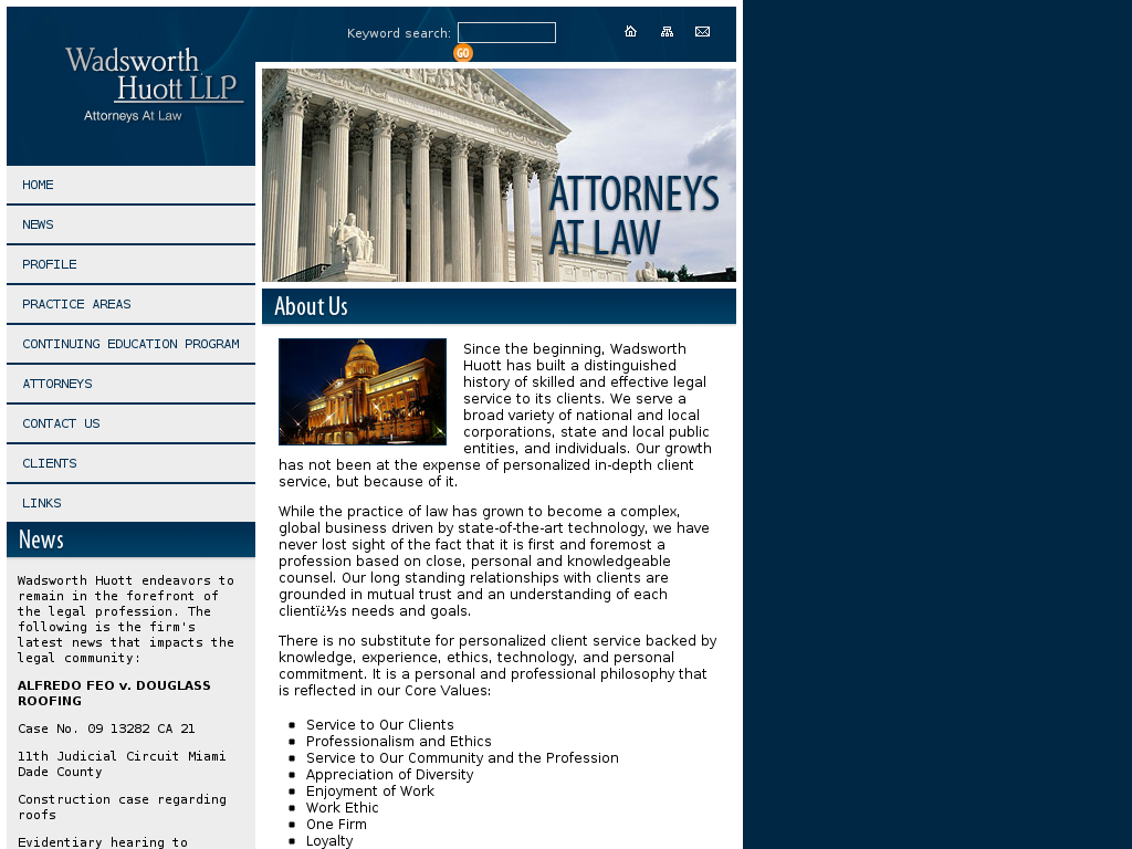 website screenshot