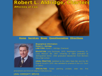 ROBERT ALDRIDGE website screenshot