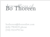 BO THOREEN website screenshot