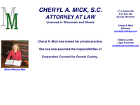 CHERYL MICK website screenshot