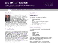 ERIC HOLK website screenshot