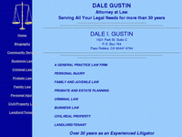 DALE GUSTIN website screenshot