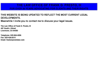 FRANK PRESTO website screenshot