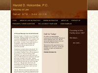 HAROLD HOLCOMBE website screenshot