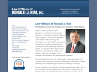RONALD KIM website screenshot