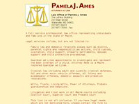 PAM AMES website screenshot