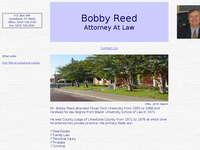 BOBBY REED website screenshot