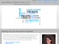 SARAH HECK website screenshot