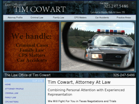 TIM COWART website screenshot