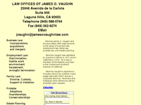 JAMES VAUGHN website screenshot