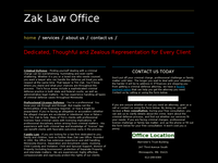 TIMOTHY ZAK website screenshot